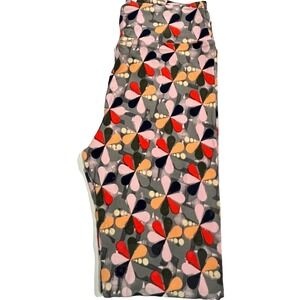 LuLaRoe One Size 2-10 Leggings  BLUE Pinwheel Flower COLORFUL Pink Orange Blue